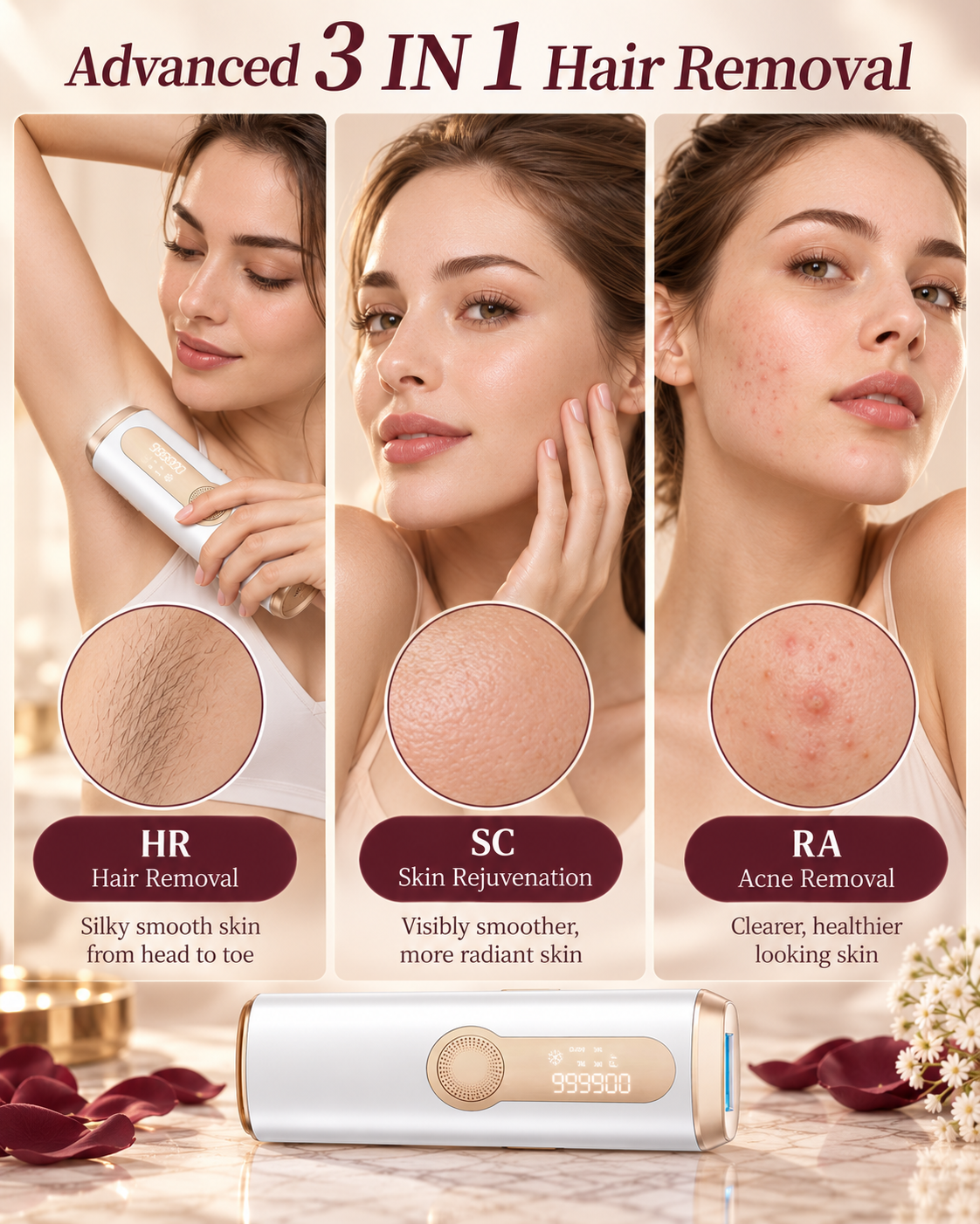 Ice-cooling IPL hair removal device for face and body – view 4
