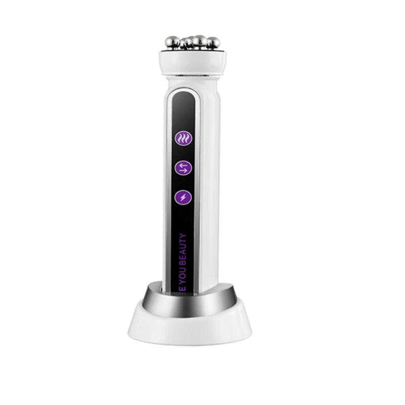 RF and EMS face roller with 360 degree rotating head