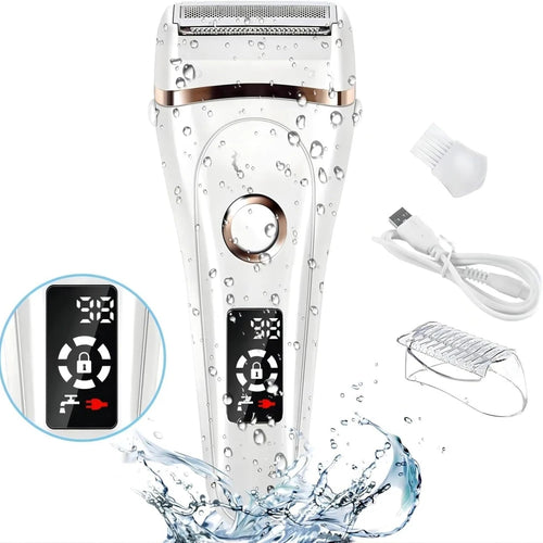 Rechargeable Electric Shaver for Women — Gentle Waterproof Trimmer for Face & Body