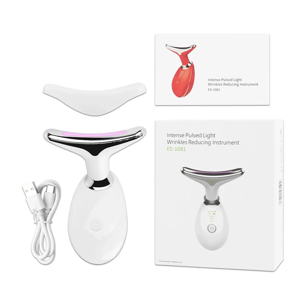 7-in-1 EMS face and neck lifting device with LED and warmth – view 11