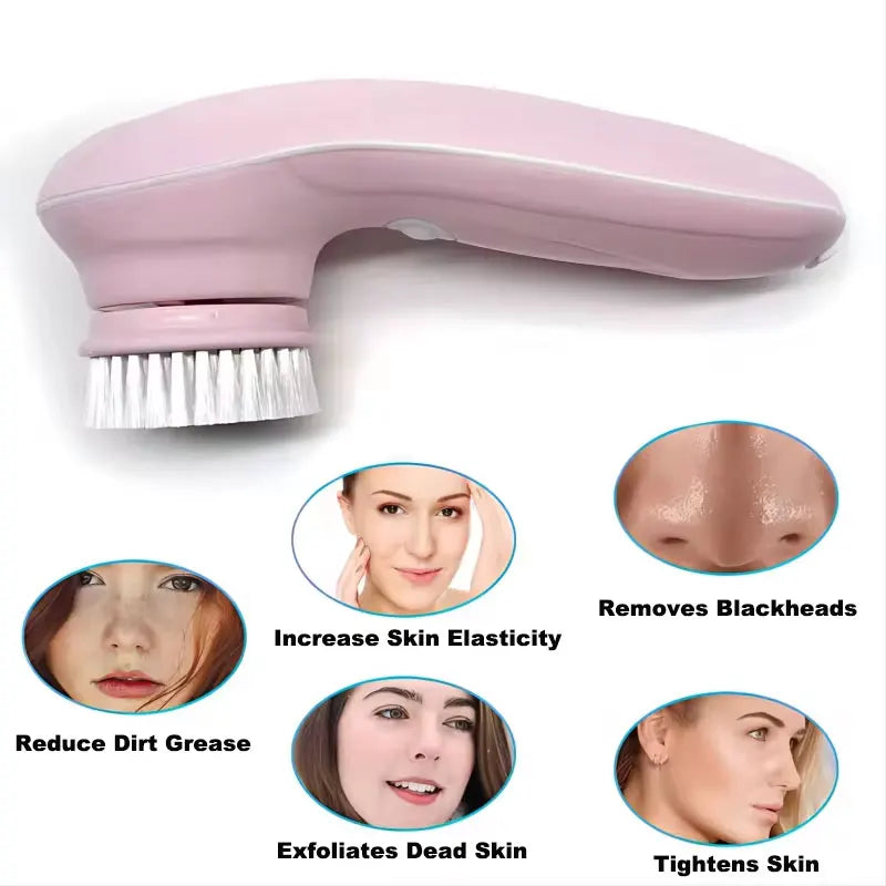 Electric face cleansing brush with 3 brush heads – view 3
