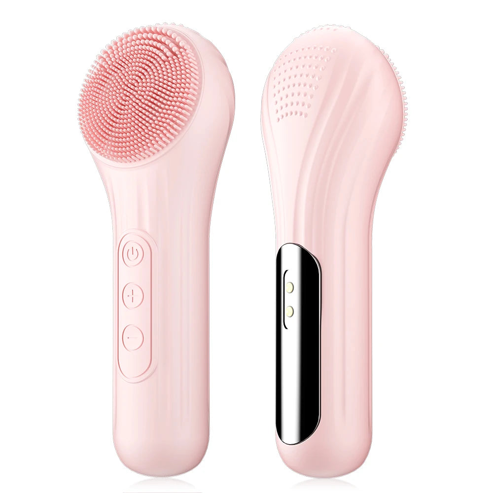 Sonic silicone facial cleansing brush with warm massage side – view 13