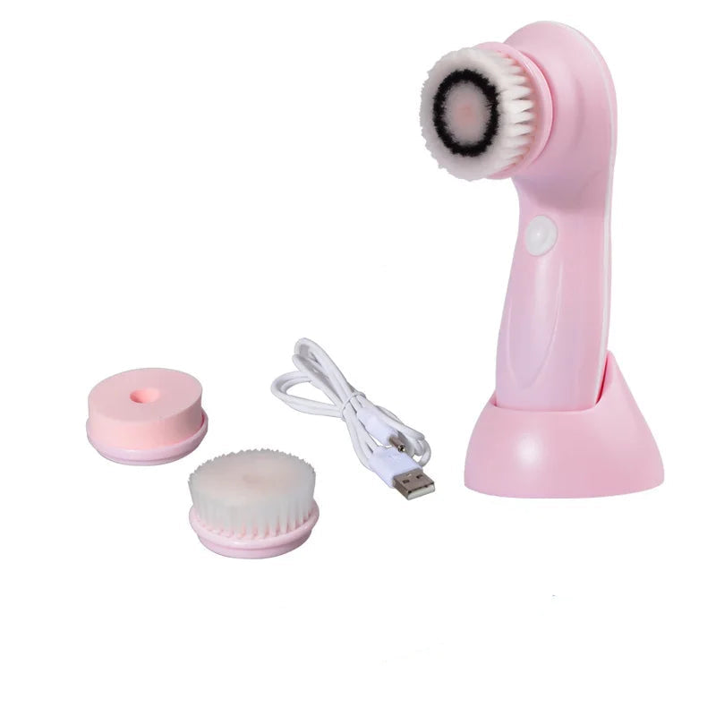 Electric face cleansing brush with 3 brush heads – view 24