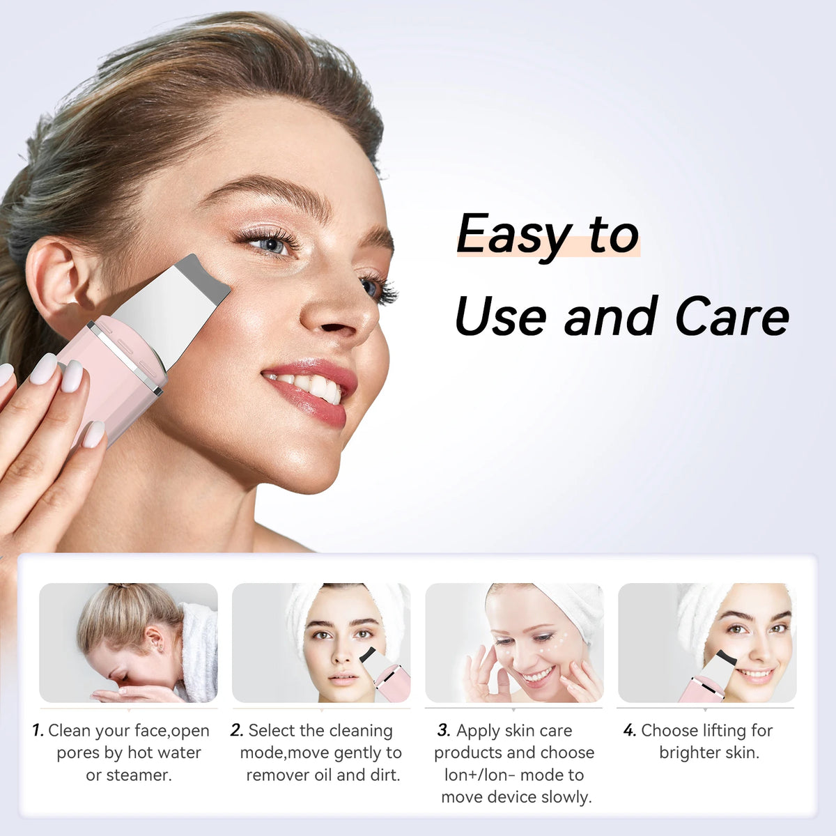 Deep pore facial cleansing brush with 3 interchangeable heads – view 5