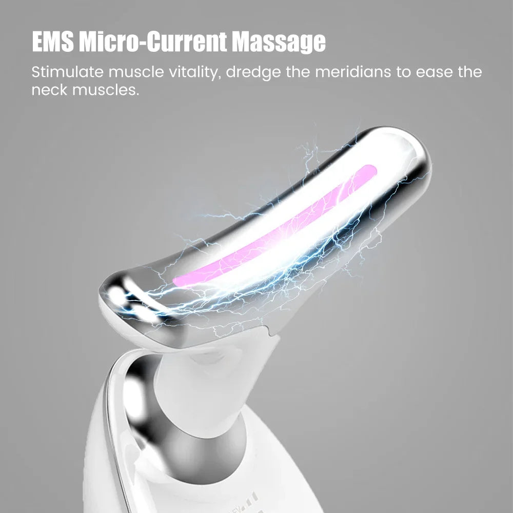 7-in-1 EMS face and neck lifting device with LED and warmth – view 6
