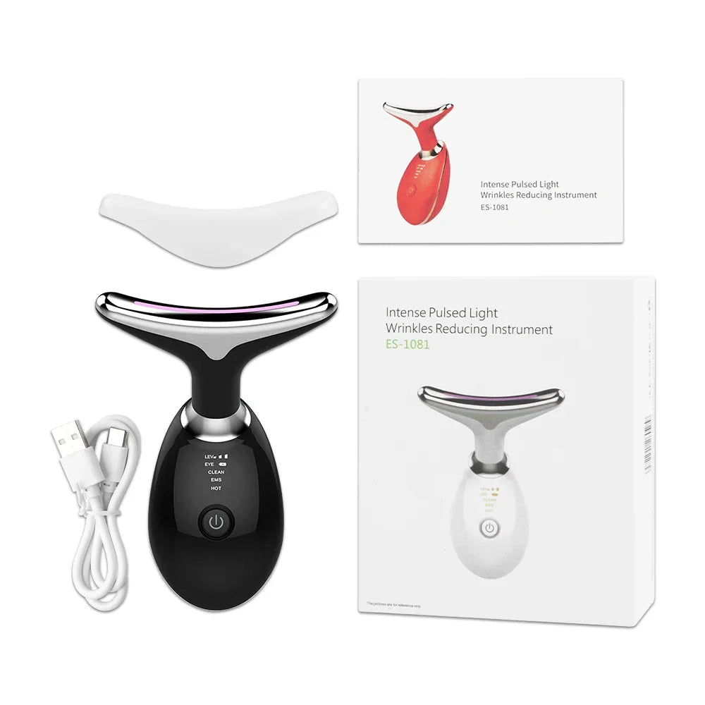 7-in-1 EMS face and neck lifting device with LED and warmth – view 10