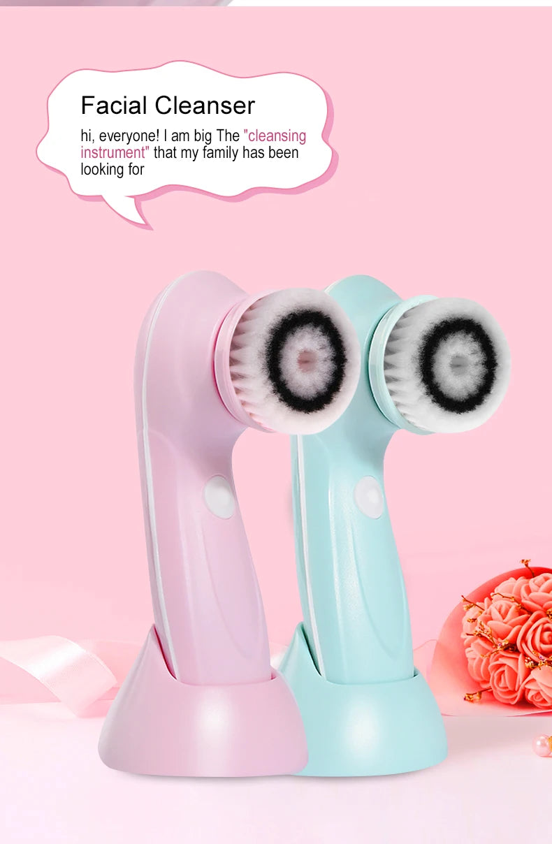 Electric face cleansing brush with 3 brush heads – view 13