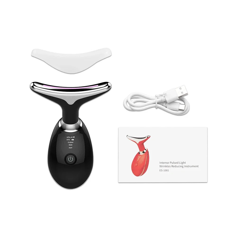7-in-1 EMS face and neck lifting device with LED and warmth – view 9