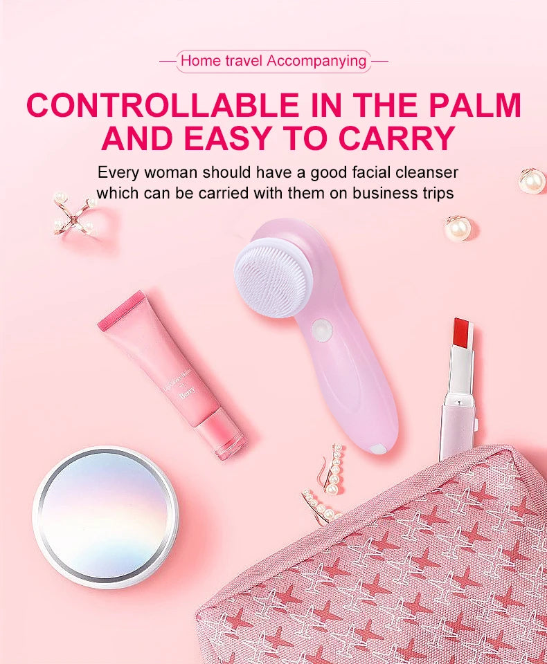 Electric face cleansing brush with 3 brush heads – view 20