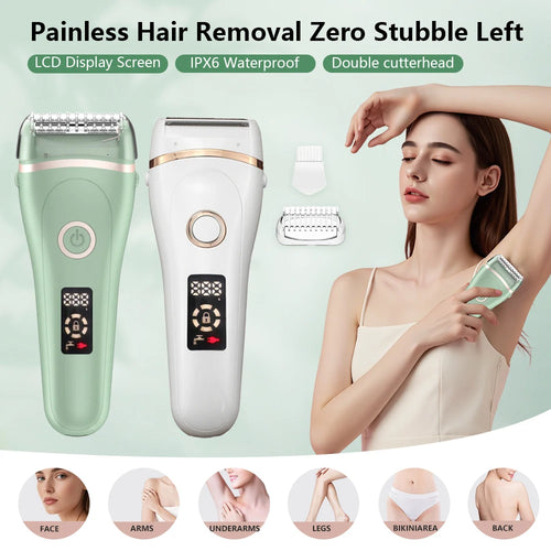 Rechargeable Electric Shaver for Women — Gentle Waterproof Trimmer for Face & Body