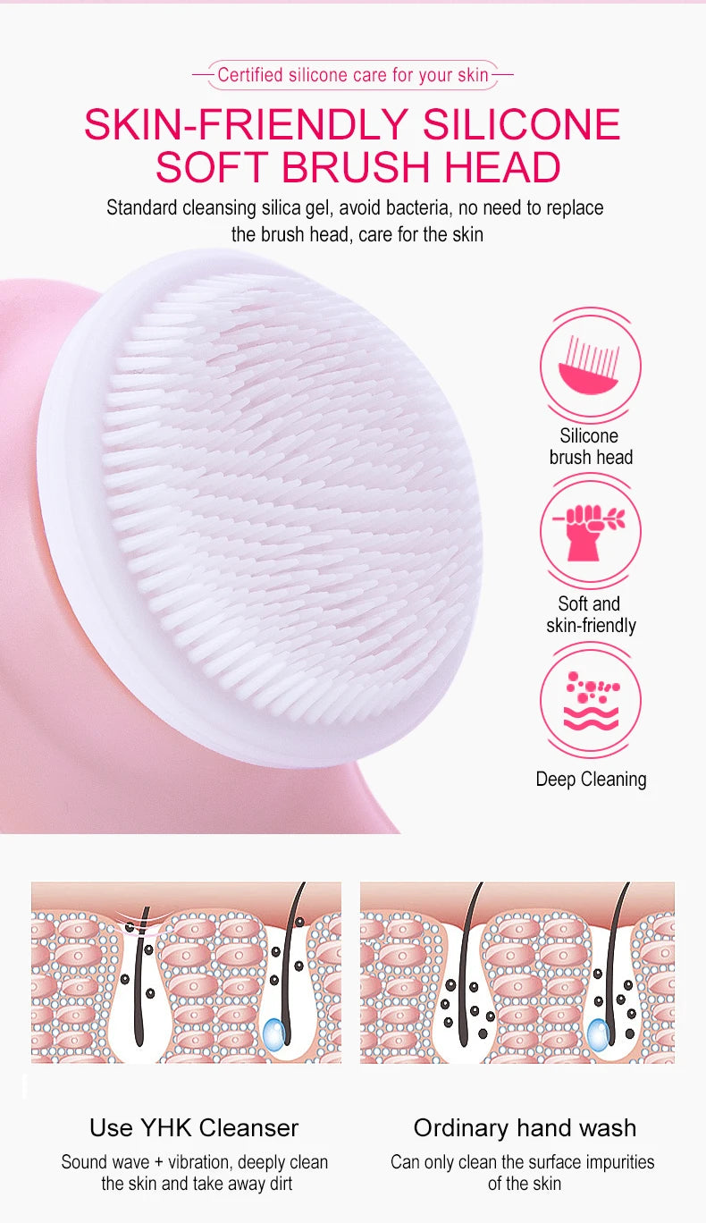 Electric face cleansing brush with 3 brush heads – view 11