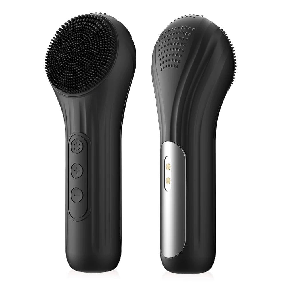 Sonic silicone facial cleansing brush with warm massage side – view 11