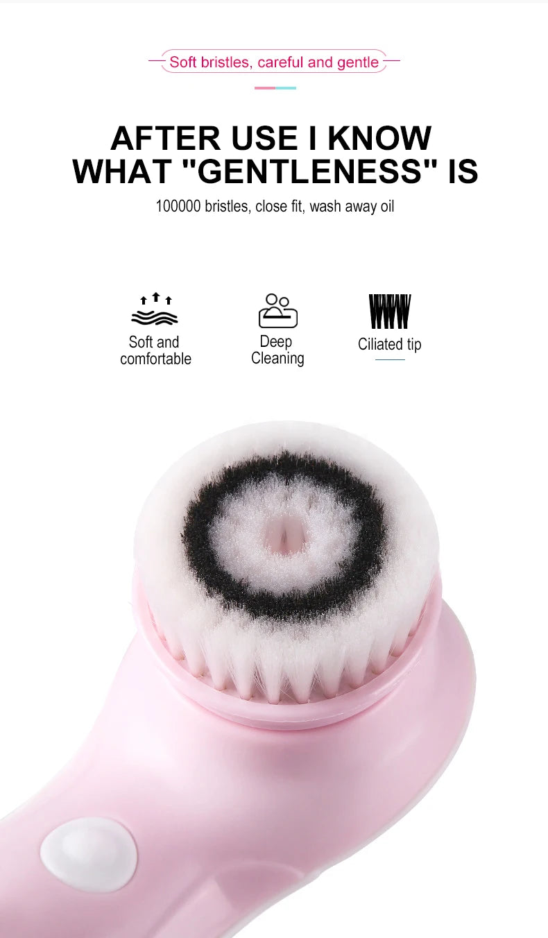 Electric face cleansing brush with 3 brush heads – view 12