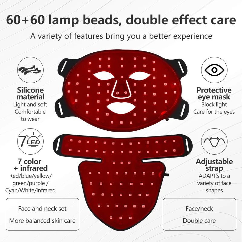 LED face and neck mask with red and near-infrared light – view 5