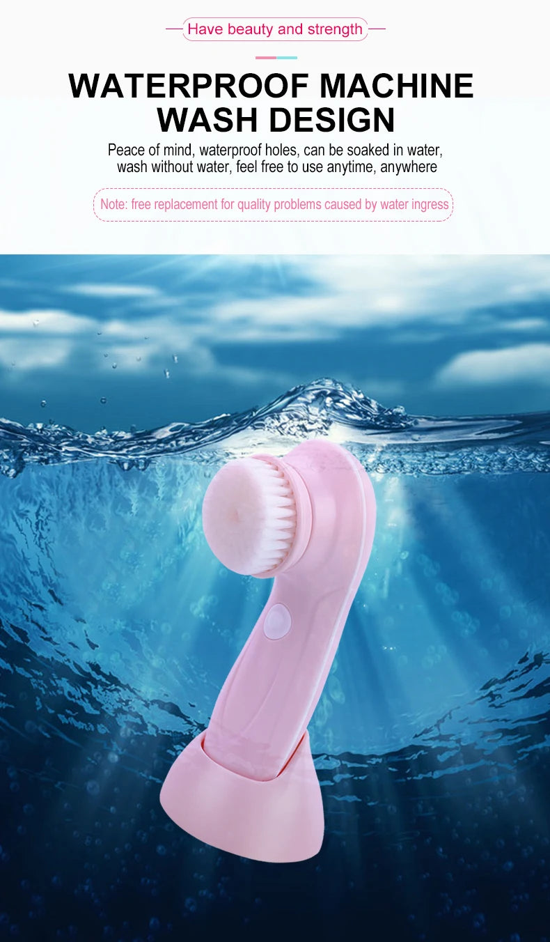 Electric face cleansing brush with 3 brush heads – view 18