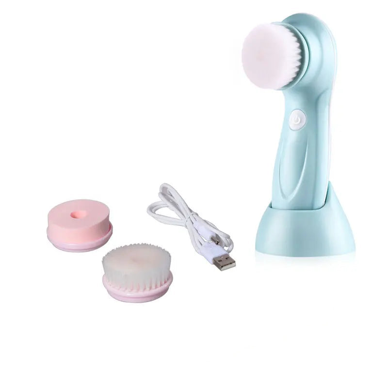 Electric face cleansing brush with 3 brush heads – view 25