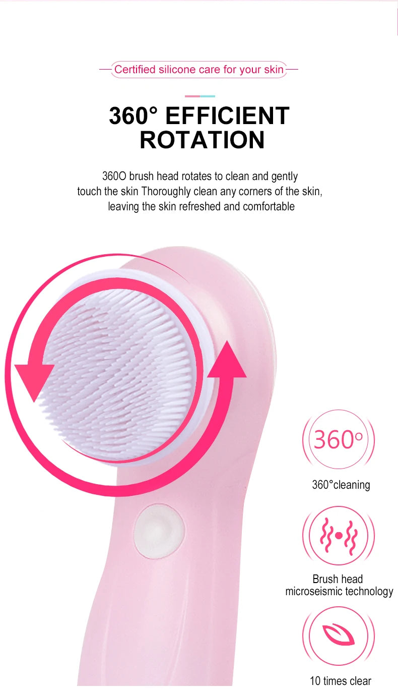 Electric face cleansing brush with 3 brush heads – view 14