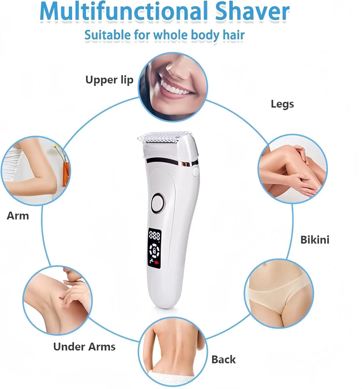 Rechargeable electric shaver for women for face and body – view 6